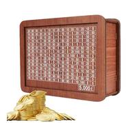 Money Saving Box, Wooden Savings Box, 5k 10k Money Saving Challenge With Numbers Tick With Counter, Reusable Cash Bank, Coin Retro Saver Bank For Adults & Children