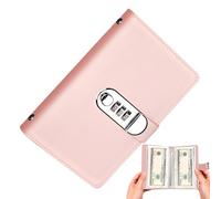 Money Saving Challenge Book - 7.09 Inch Budget Planner Made of Leather and PVC | Lockable Money Folder | Reusable Finance Tracker | Gift for Friends, Children, Birthday, Christmas, New Year, East