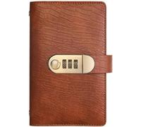 Money Saving Challenge Book with Lock, 100 Envelope Savings Challenge Book with Password Lock, Easy Budget Planner for Building Saving Habits and Secure Cash Management (Dark Brown)