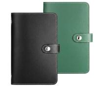 Money Saving Wallet, 2-Pack Cash Saving Binder for Financial Management, Money Saving Book with Visual Tracking, 100 Envelopes Saving Challenge Organisation, Black and Green Design