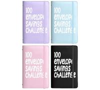 Money Saving Wallet, 4pcs Savings Challenge, 100 Days Envelopes Savings Book, 7 * 5.5 in Budget Challenge Book to Save £5050, 500, 1000, 2000, 5000, 10000 Etc
