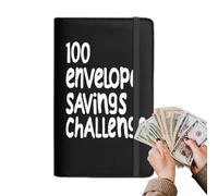 Money Saving Wallet Budget Binder, Budget Binder with Money Saving Challenge, 100 Envelopes Savings Challenge, Portable Budgeting Cash Planner, Envelope Savings Challenges Book for Home Office School