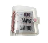 Money Saving Wallet Envelope Challenge Binder, 1000$ Saving Challenge Binder,Planne for School,Home(Pink)