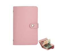 Money Saving Wallet, Financial Organization Tool for Cash Management, Savings Challenge Binder with 100 Pages for Envelope Budgeting System, Pink Money Book for Daily Savings Tracking