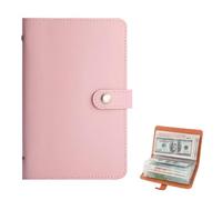 Money Saving Wallet,Savings Challenge Book for Couples,Money Saving Wallets for Cash UK,Saving Notebook & Binder 100 Envelopes Saving Challenge UK (Pink)