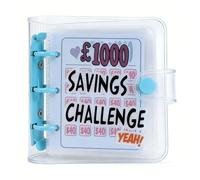 Money Savings Challenge Binder, 25-Piece Cash Envelope System with Wallet, Portable Budget Planner for Cash Stuffing Method, Personal Finance Organizer for Family and Daily Money Management (Blue)