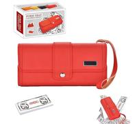 Money Shooter Toy with Prop Money, Simulation Cash Spraying Wallet Realistic Cash Shooter Fun Party Prop for Bars Weddings,Lightweight Reusable Props Battery Powered for Entertaining Guests (Red)