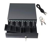 Money Till Drawer Heavy Duty Cash Register RJ11 Insert for Printers Bill Coin Machine for Small Business Shop Supermarket Store with 5 Bills 5 Coins Tray Removable Check Insert