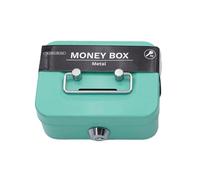 Money Tin Box Metal Coin Box with Key, Portable Cash Case | Petty Cash Box, Mini Key Lock Security Box Money Safe Sturdy Metal Coin Bank
