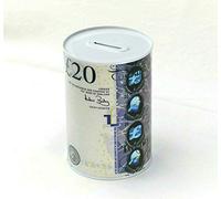 Money Tin Pound Note Design Kids Cash Saving Piggy Bank Box £5 £10 £20 £50 (£20 (Twenty Pounds))