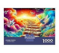Money Tree 1000 Piece Jigsaw Puzzles Rainbow Stairway to Sky for Adults Educational Games Beautiful Decoration Difficult Challenging Male And Female Birthday 38x26cm/1000pcs Gifts
