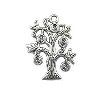 Money Tree Charms For Jewelry Making, 29x22mm, Antique Silver Color, 10 Pieces