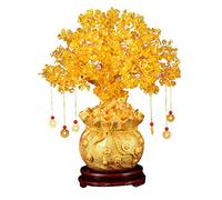 Money Tree Feng Shui Bonsai for Fortune Money Good Luck Balancing Citrine Gemstone Tree for DIY Home Office Decor