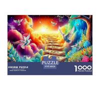 Money Tree Jigsaw Puzzle for Adults Kids: Stairs to Vibrant Sunset Sky Age 12 Years Up Educational Game 38x26cm/1000pcs