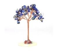 Money Tree Natural Crystal Healing Stone Base Aura Quartz Gemstone Copper Wire Wrapped Plant Crafts Feng Shui Home Decor Gifts(Lapis Lazuli,10PCS)