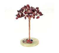 Money Tree Natural Crystal Healing Stone Base Aura Quartz Gemstone Copper Wire Wrapped Plant Crafts Feng Shui Home Decor Gifts(Garnet,5PCS)