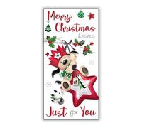 Money Wallet Christmas Card - Dog and Star Bauble - Festive Design - Special Finishes - Made in the UK