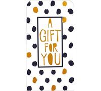 Money Wallet Gift Card & Envelope - Black Spots & Gold Metallic Text 7" x 3.5"