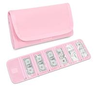 Money Wallet, Money Organizer for Cash with 6 Zippered Pocket Multipack Money Pouch, Cash Bill Organizer, Envelope Wallet Money Bag Small Travel Money Holder for Budgeting, 4.25x8 inches, Travel