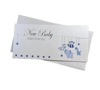 MONEY WALLET - New Baby, A Gift For You - BLUE TOYS Handmade by White Cotton Cards (WBW18)