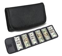 Money Wallet, Organizer for Cash with 6 Zippered Pocket Multipack Pouch, Bill Organizer, Envelope Wallet Bag Small Travel Holder Budgeting, Receipt, Coupons and Tips
