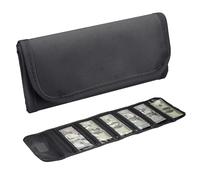 Money Wallet Organizers with 6 Zippered Pockets, Cash Bag, Money Pouch, Bill Organizer, Handy Currency Organizer & Cash Envelope Wallet for Budgeting, Currencies, Receipt, Coins, Coupons, Tips (Black)