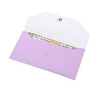 Money Wallets for Cash Gifts, Money Envelopes Wallet Genuine Leather Purse Organizer Reusable Budget Envelope Wallet Retro Clutch Wallets for Men Women Cash Check Billing, Minimalist Design (Mauve)
