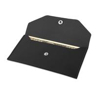 Money Wallets for Cash Gifts, Money Envelopes Wallet Genuine Leather Purse Organizer Reusable Budget Envelope Wallet Retro Clutch Wallets for Men Women Cash Check Billing, Minimalist Design (Black)