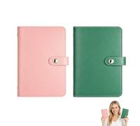 Money Wallets for Saving, Money Saving Wallet, 2 Pcs Savings Challenge Book with 100 Envelopes Budgeting Challenge, Money Wallets for Saving Cash for Couples & Adults (Green+Pink)