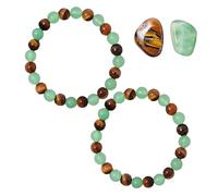 Money Wealth Success Bracelet - Green Aventurine Bracelet Tiger Eye for Men Women - Healing Crystal Calming Anxiety Stress Relief - Gift for Abundance - Wisdom Bracelets (Green and Radiant Gold)