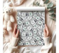Money Wrapping Paper Sheet, US Dollar Bills, Ideal for Birthday Parties, Graduation & Financial Gifts - W114 (Small Sheet - 30 x 40cm/ 11.8" x 15.7" inches)