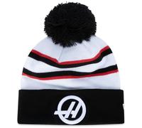 MoneyGram Haas F1 Team Driver Kevin Magnussen 20" White Black Cuff Knit Beanie Hat - Official Merchandise