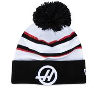 New Era MoneyGram Haas F1 Team Driver Nico Hulkenberg 27'' White Black Cuff Knit Beanie Hat - Official Merchandise - Adults Unisex - OSFM