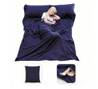 MongByYa Sleeping Bag Liner Lightweight Compact Sleeping Bag Sack Portable Clean Travel Sheet Camping Sleep Sheet for Backpacking Hotel Hiking (Navy Blue, 82.7” X 70.9”)