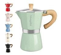 Mongdio Stovetop Espresso Maker Moka Pot, Cuban Coffee Maker Stove top coffee maker Moka Italian Espresso Greca Coffee Maker Brewer Percolator, 6 Espresso Cups, 10 oz - Green