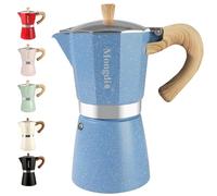 Mongdio Stovetop Espresso Maker Moka Pot, Cuban Coffee Maker Stove top coffee maker Moka Italian Espresso Greca Coffee Maker Brewer Percolator, 12 Espresso Cups, 20 oz - Blue