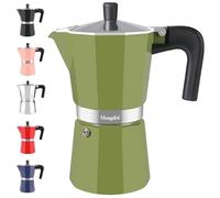 Mongdio Stovetop Espresso Maker Moka Pot, Stove Top Cuban Coffee Maker, Italian Greca Mocha Pot, 12 Espresso Cups, 20 oz - Green