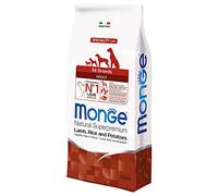 Monge Natural Superpremium Adult for Dogs for All Breeds (Dry Food with Lamb, Rice and Potatoes, Very Rich in Fibre and Vitamins, 12 kg)