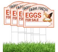 MongFun Eggs for Sale Signs for Outside, (4 Pack) Fresh Eggs for Sale Sign