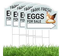 MongFun Eggs for Sale Signs for Outside, (4 Pack) Fresh Eggs for Sale Sign