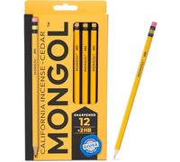 Mongol Classic Incense Cedar #2 Pencil - 12-Pack - Pre-sharpened, European Graphite Core, US Grown Cedar, Smudge Free Eraser - Nontoxic PMA Certified
