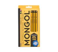 Mongol Classic Incense Cedar #2 Pencil - 24-Pack - Pre-sharpened, European Graphite Core, US Grown Cedar, Smudge Free Eraser - Nontoxic PMA Certified