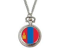 Mongolia Flag Pocket Watch | Quartz National Flag Watch | Handcrafted Patriotic Gift | Vintage-Style Timepiece | Gift for Proud Mongolians & Collectors