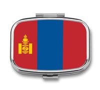 Mongolia National Flag Small Pill Organizer with 2 Compartments