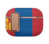 Mongolia National Flag Stylish Case Cover Compatible with AirPods Pro 2 Hard PC Protector with Black Button Buckle