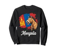 Mongolia Wild Horse Roaring Flag Soyombo Design Sweatshirt