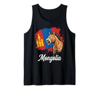 Mongolia Wild Horse Roaring Flag Soyombo Design Tank Top