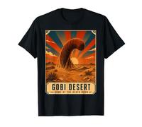 Mongolian Death Worm Gobi Desert Retro Cryptid Travel Value Graphic T-Shirt