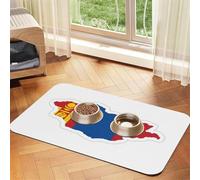 Mongolian Flag Map print PU Leather Feeding Mat for Dogs Cats Pet Food Mat Absorbent Non-Slip Rubber Bottom