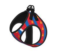 Mongolian Flag Pet Leash Vest For Small Dogs Cats Reflective Adjustable Soft Outdoor Walking Hiking Training